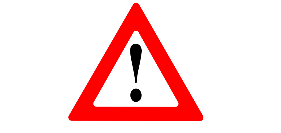 Verkehrsschild Allgemeine Gefahrenstelle, Dreieck mit Ausrufezeichen