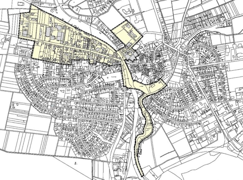 Karte Stadtumbau, zeigt die Kernstadt