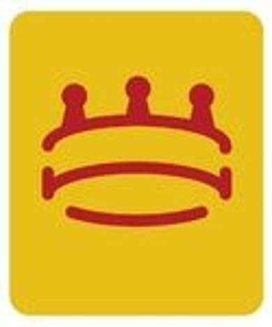 Symbol für den Residenzenring: Rote Krone auf gelbem Grund