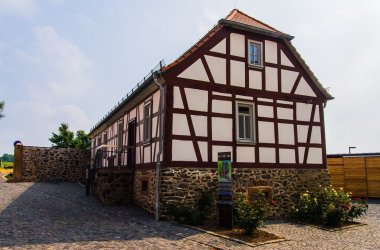 Limes-Informationszentrum Hof Grass Außenansicht Fachwerkgebäude